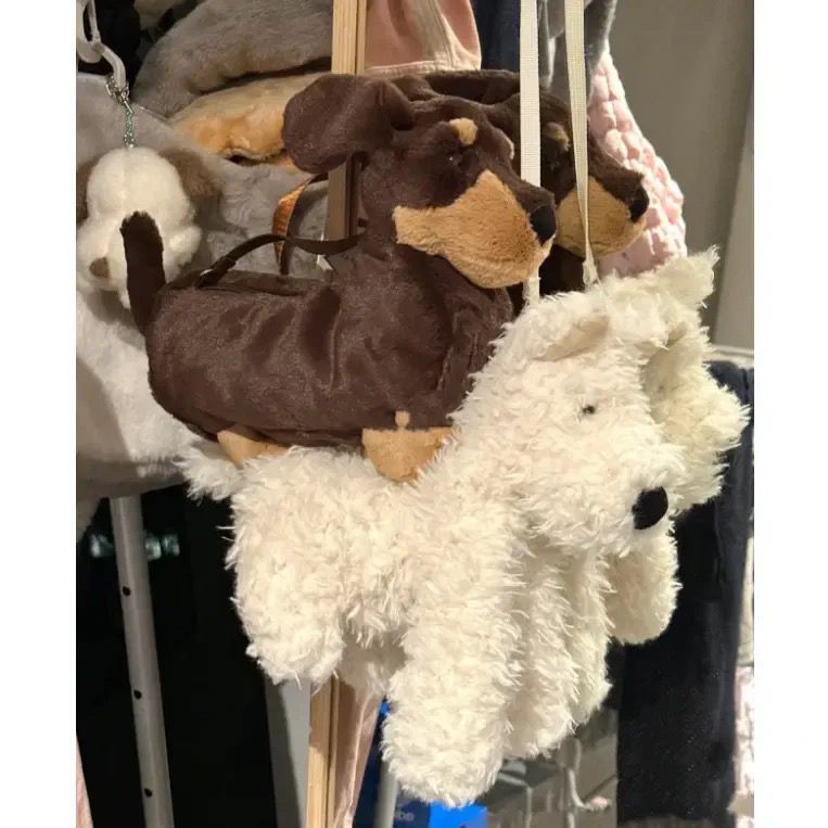 Plush Doll Dachshund West Highland Doll Crossbody Bag