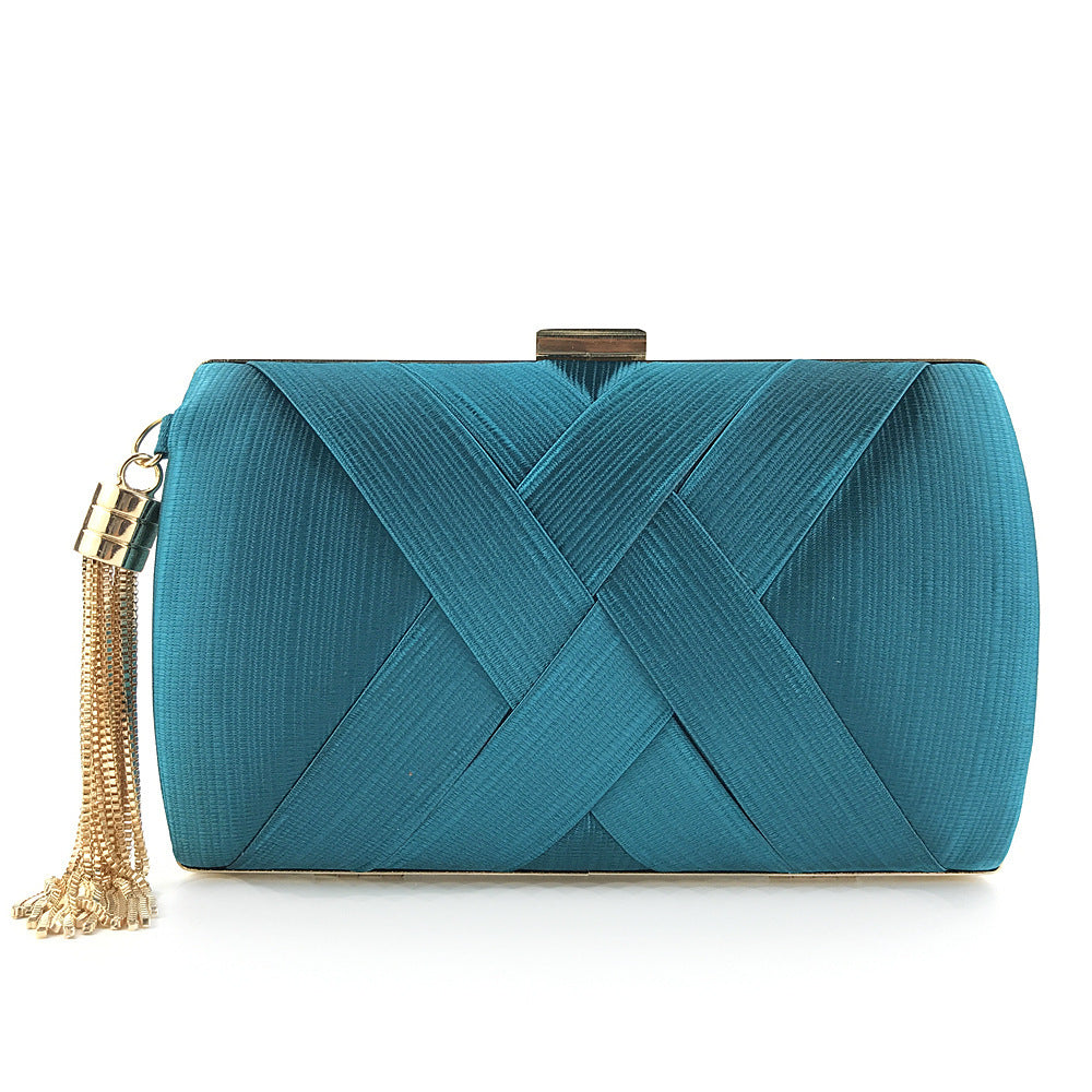 Dinner Satin Fashion Tassel Clutch Hanzuva