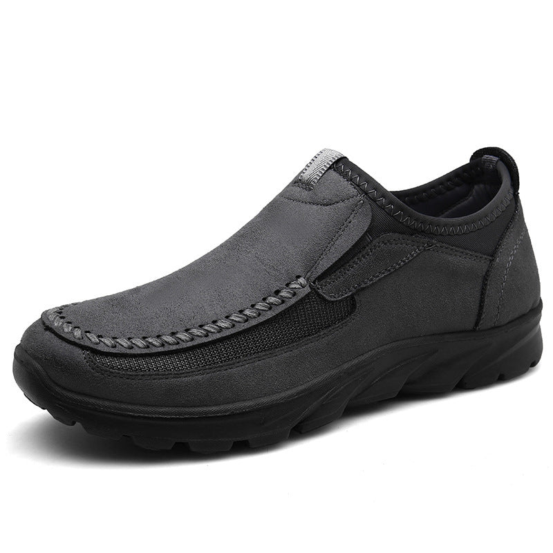 Set foot youth large men's casual leather shoes