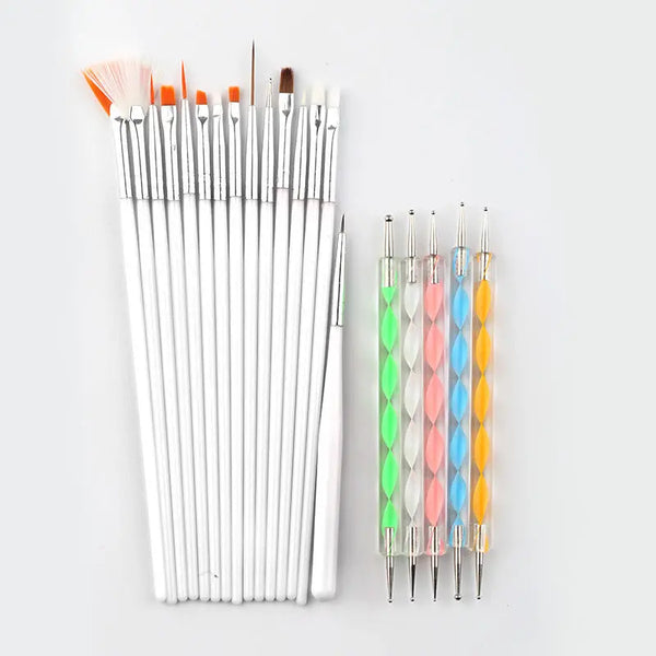 Nail Brush 20 Sets Of Color Painting Light Therapy Point Drill Pen Hanzuva