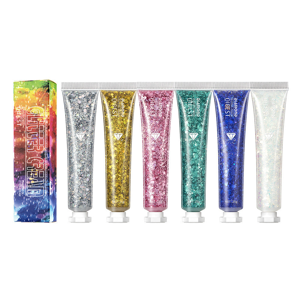 Monochrome Eye Shadow Sequins Cream Colorful Brightening Highlight Face Body Sequins Gel Stage Makeup
