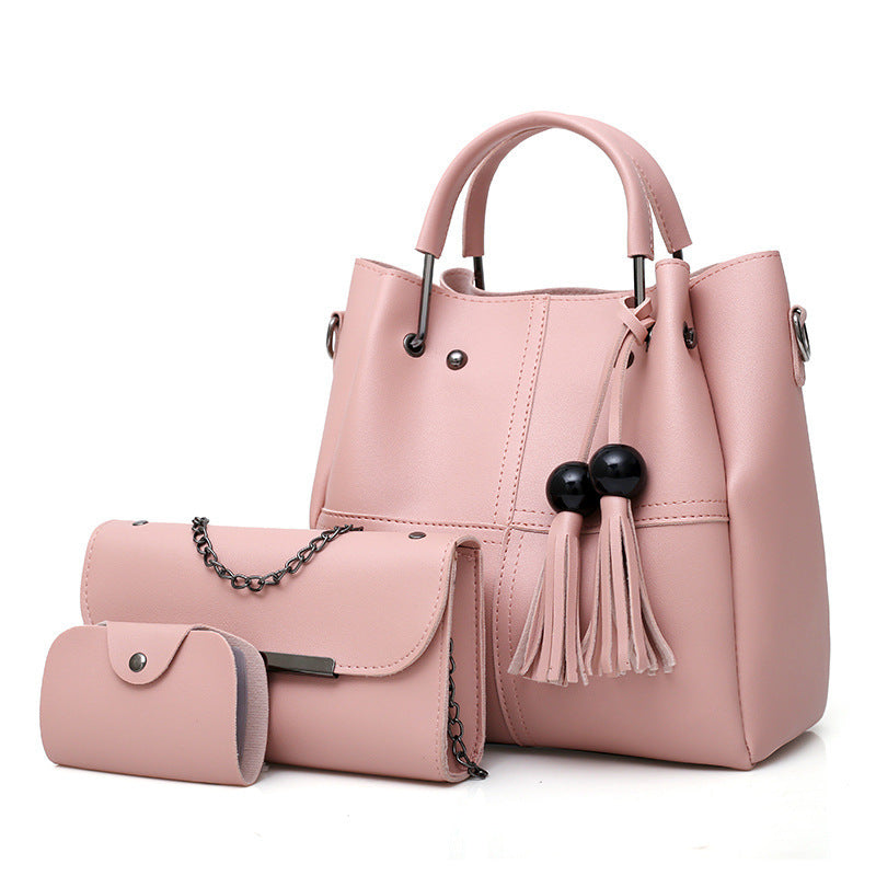 European and American fashion single shoulder Messenger bag ladies three-piece tassels mother bag Hanzuva