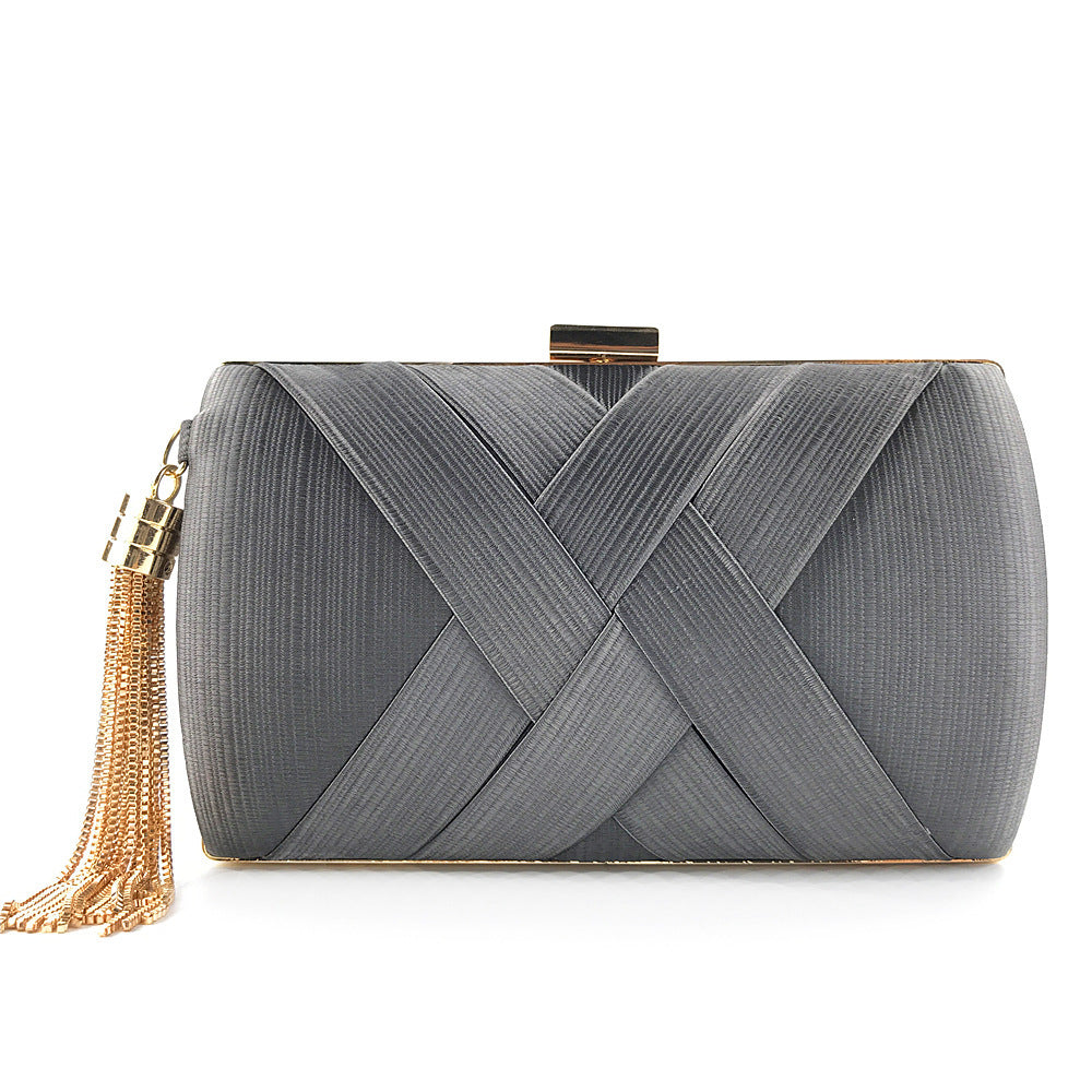 Dinner Satin Fashion Tassel Clutch Hanzuva