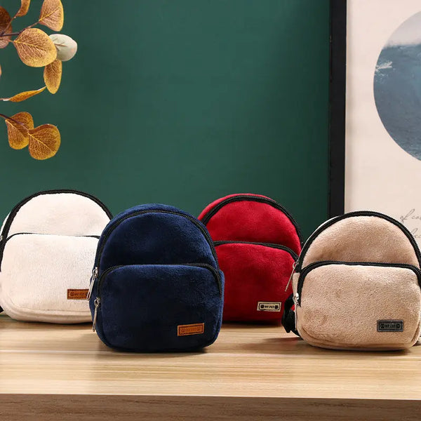 Flannel Cat Dog Portable Backpack For Snacks Hanzuva