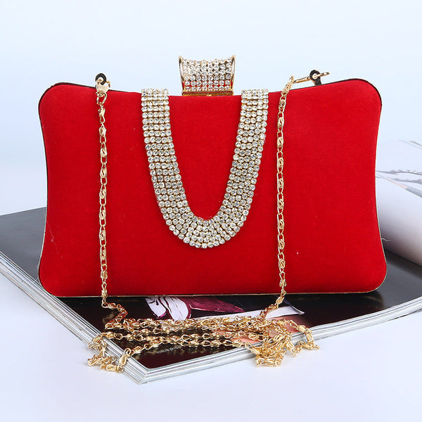 Suede European And American Food Bag U-shaped Diamond Hanzuva