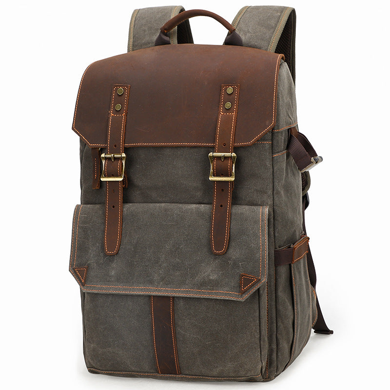 Wax dye rucksack camera bag Hanzuva