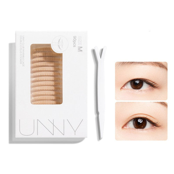 Female Seamless Natural Swollen Eye Bubble Fiber Mesh Single And Double Sides Flesh Color College Lace Invisible Double Eyelid Patch Hanzuva