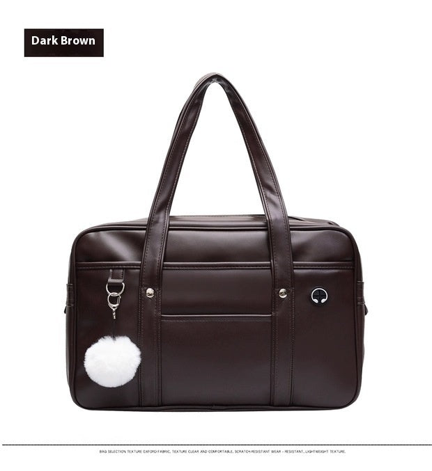 One-shoulder Student Commuter PU Uniform School Handbag