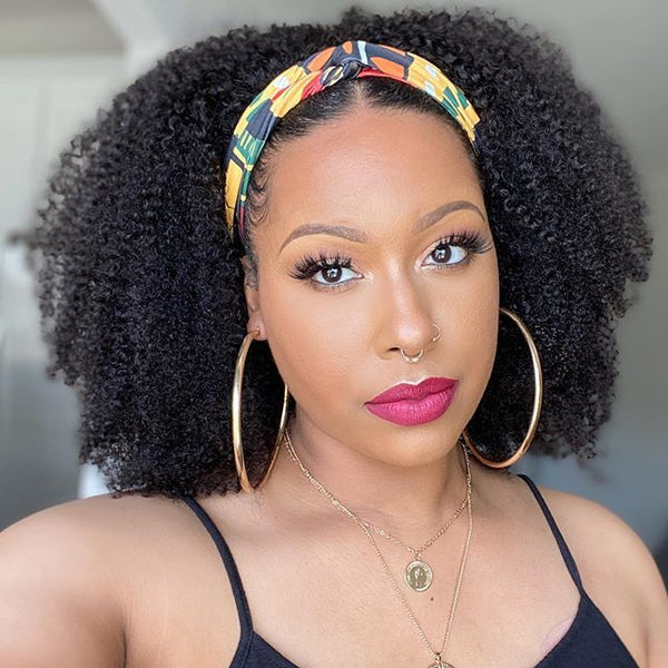 Black Hand Curl Small Curly Tube Binding Twist Fluffy Afro Wig Hanzuva