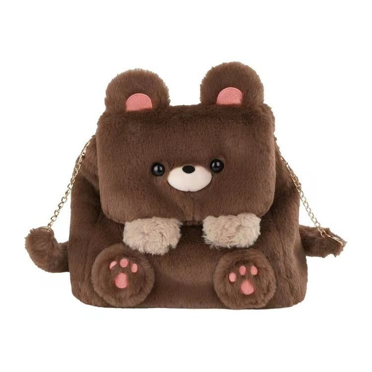 Large Capacity Cute Personality Plush Bear Backpack For Women