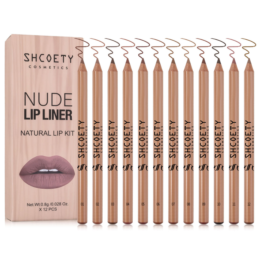 Log Matte Lipstick Lip Liner Suit Nude Long Lasting Fadeless Makeup