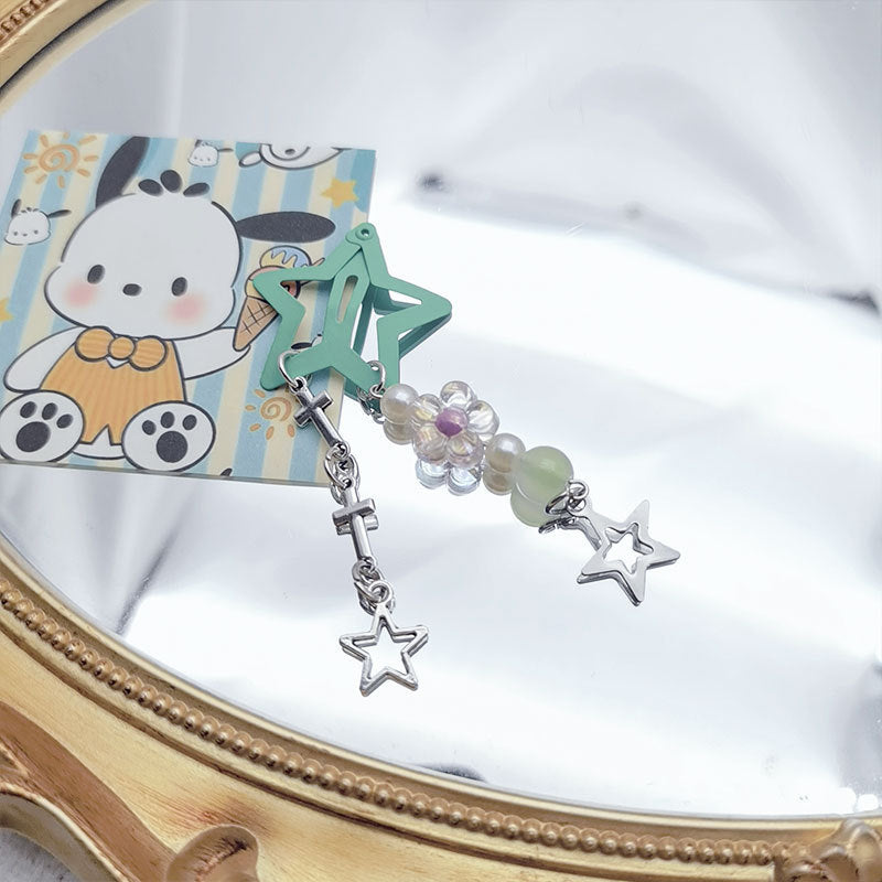 Morandi Pentagram Pendant Barrettes Bangs Flower Love Hairpin
