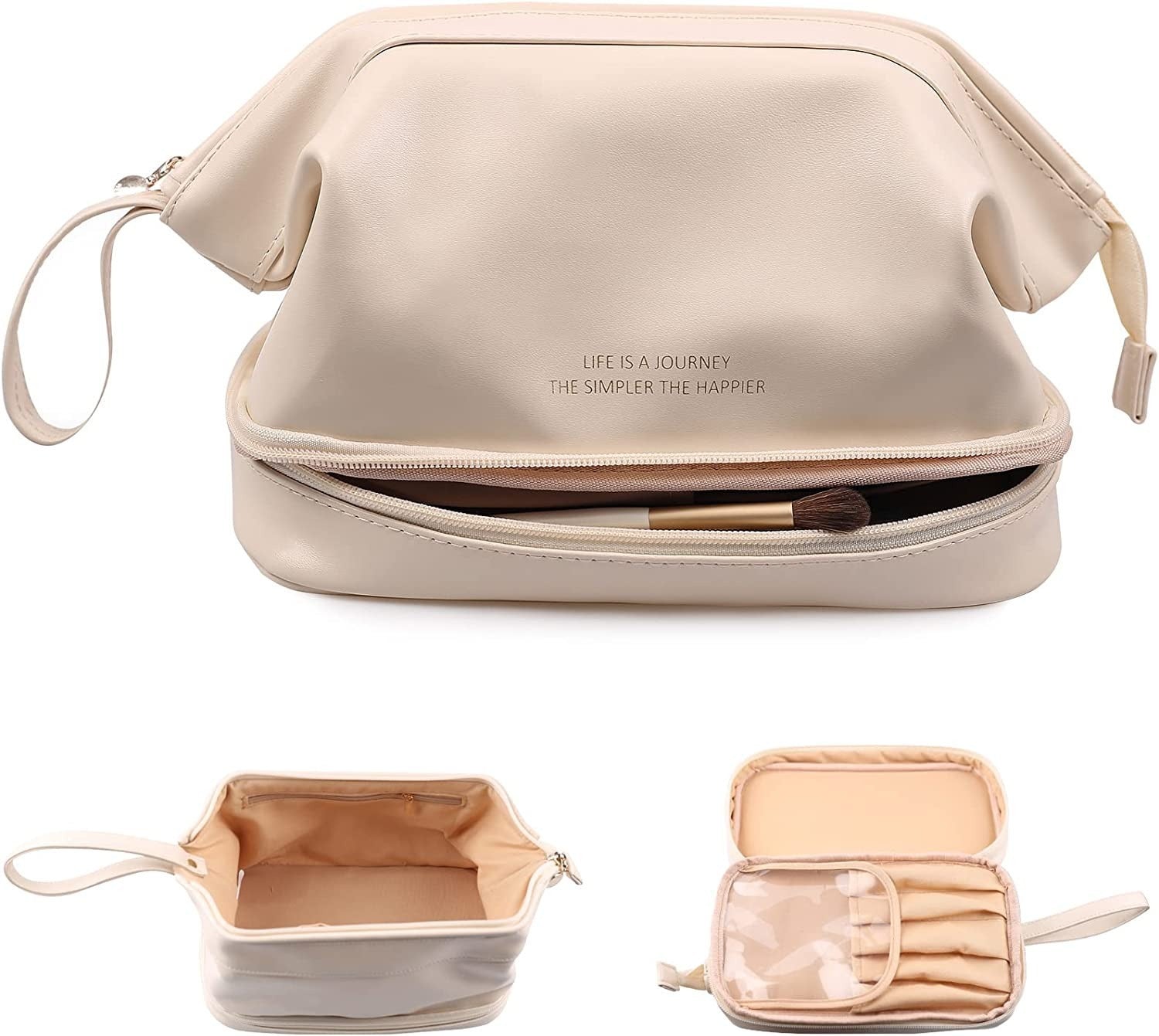 Cloud Double Layer Cosmetic Bag Large Capacity