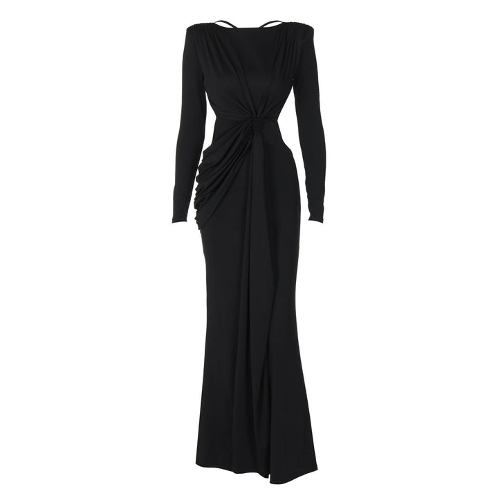 Women's Sexy Hot Girl Back Hollow-out Slim-fit Long Sleeve Dress Hanzuva