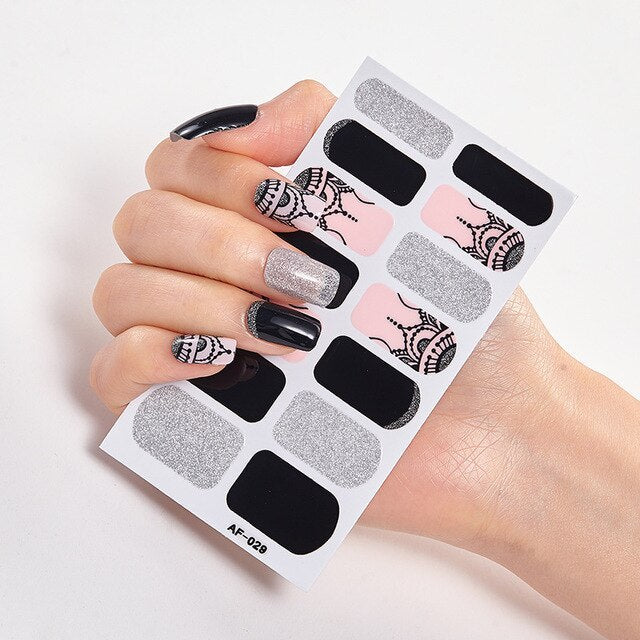Solid Colors And Creative Nail Art Creative Women Salon Nail Decoration Fashion Nail Polish Nails Sticker Designer Nail Strips Hanzuva
