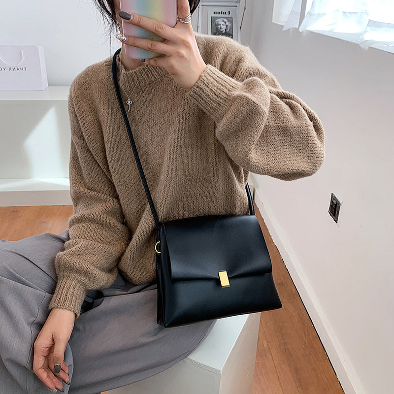 Niche design bag for women new fashion Winter retro soft leather fashion internet popular all-match shoulder bag messenger bag Hanzuva