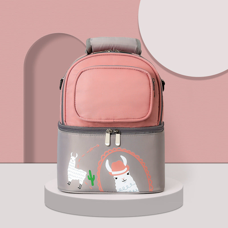 Double Layer Storage Thermal Bag Portable Baby Bottle Food Insulation Lunch Pouch Breast Milk Preservation Backpack Accessories Hanzuva