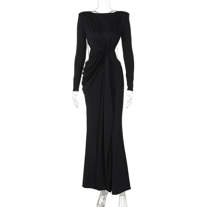 Women's Sexy Hot Girl Back Hollow-out Slim-fit Long Sleeve Dress Hanzuva