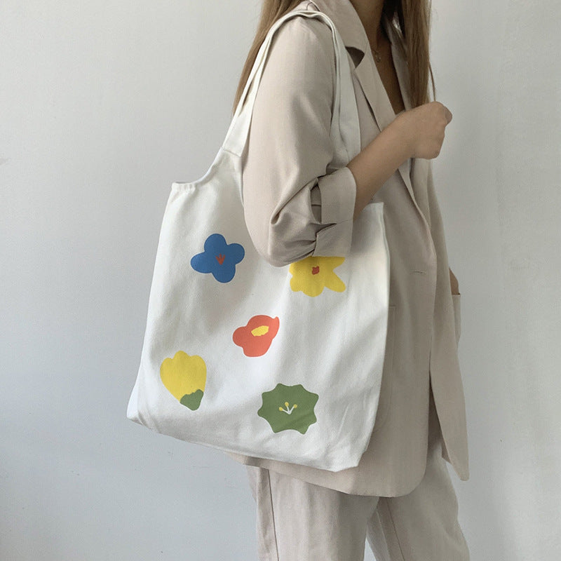 Hyuna Flower Canvas Bag with the Same Paragraph Hanzuva