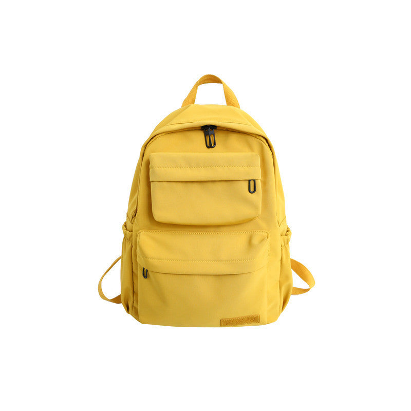 Backpack Student Schoolbag Female Korean Version Large-capacity Travel Leisure Solid Color Multi-layer Backpack