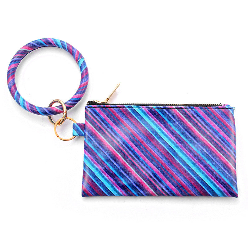 Ladies Leather Keychain Bracelet Wallet Hanzuva