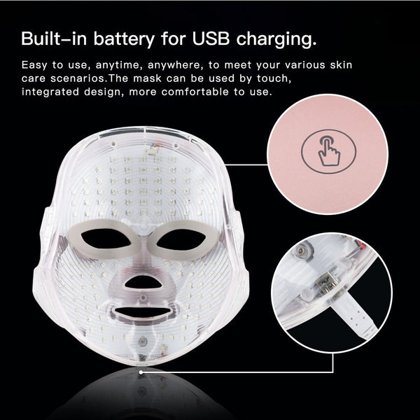 Touch Screen Seven-color Light Mask LED Photon Skin Rejuvenation Hanzuva