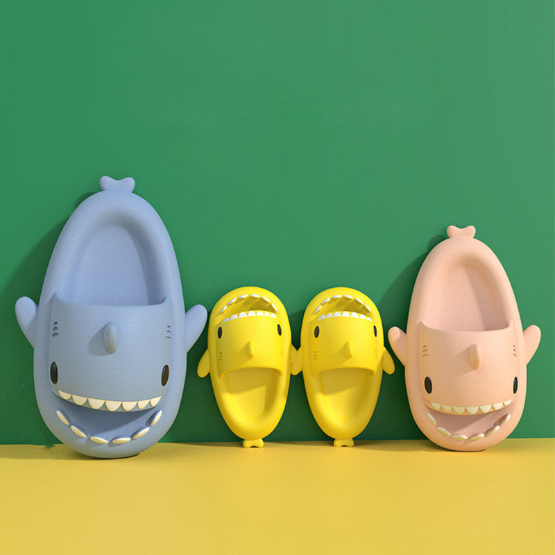 Children's Sandals And Slippers Summer Thick Bottom Second Generation Shark EVA Slippers Home Children Parent-child Non-slip Soft Bottom Baby Sandals