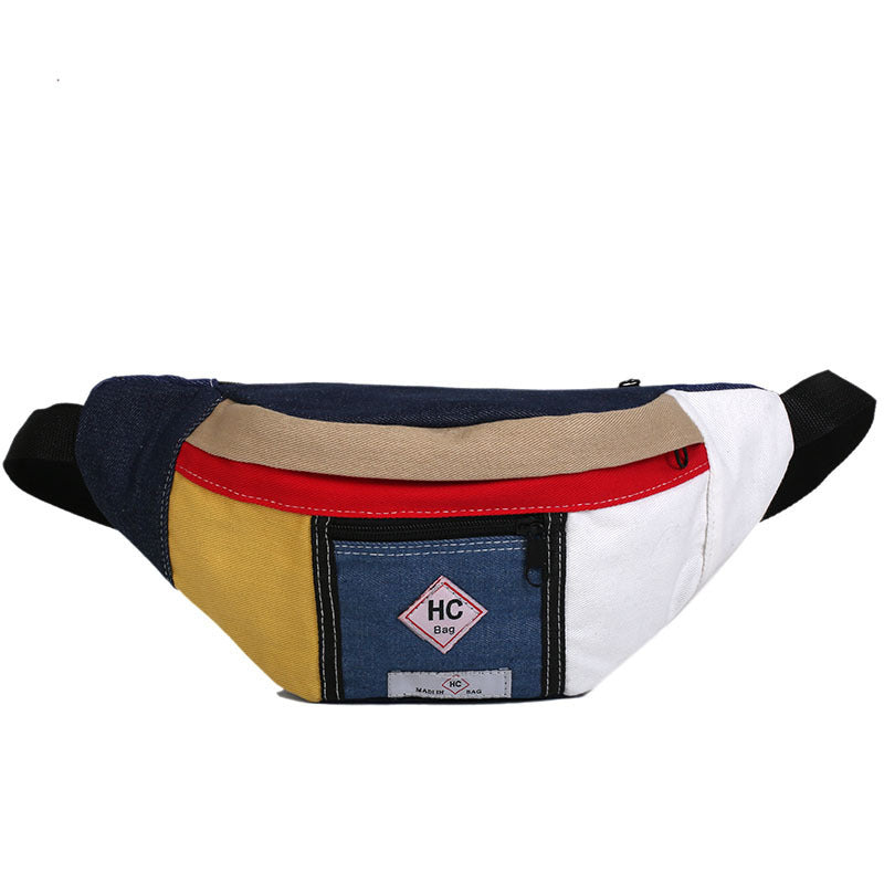 Contrast canvas bag mini sports chest Hanzuva