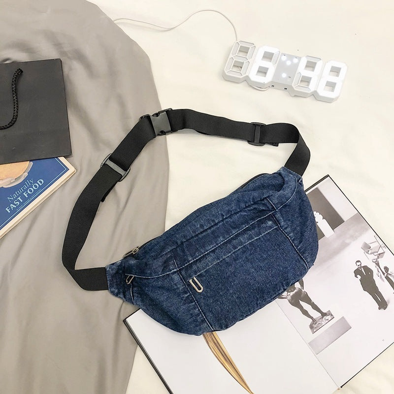 Denim large-capacity belt bag