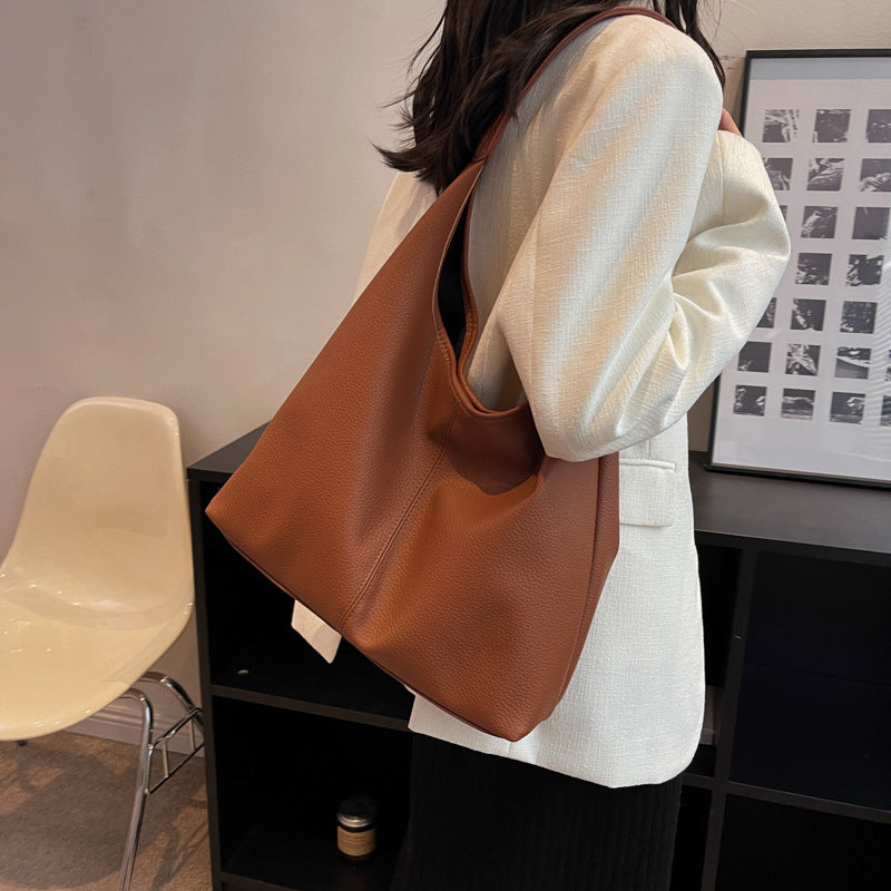 Women's Soft Leather Underarm Son Mother Shoulder Bag