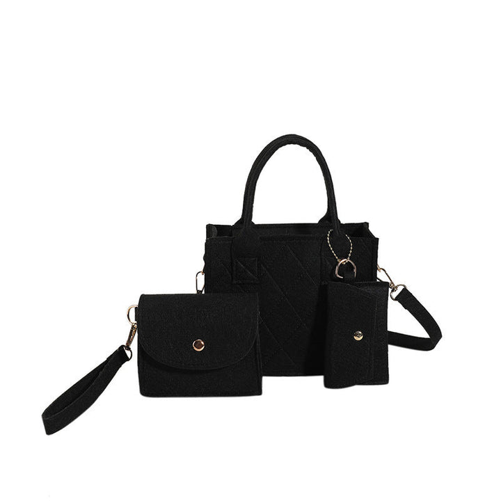 Felt Diamond Plaid Solid Color Portable Small Square Bag Hanzuva