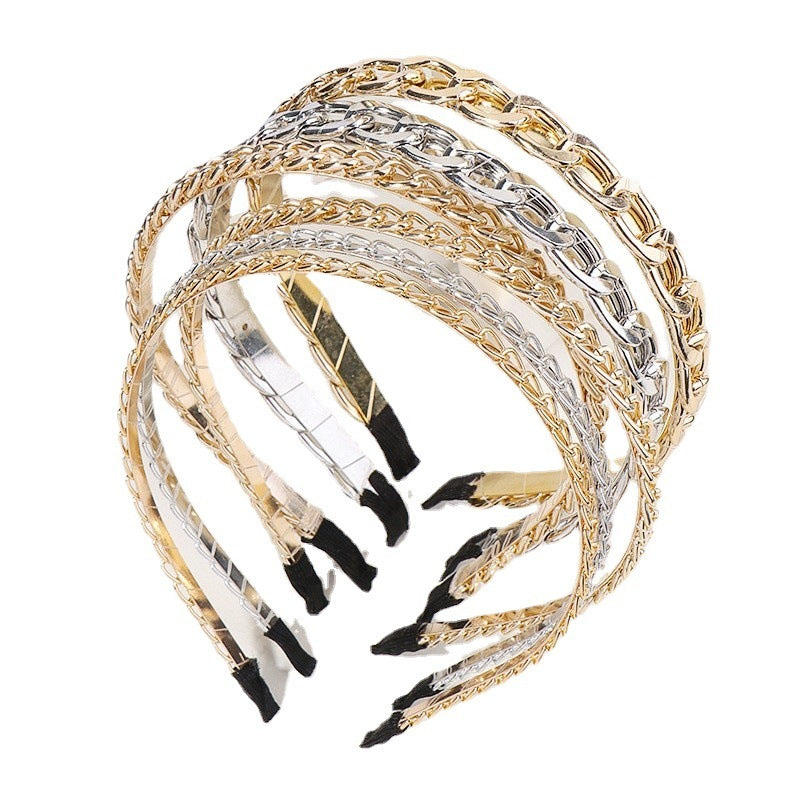Big Chain Alloy Headband Simple Headband All-match