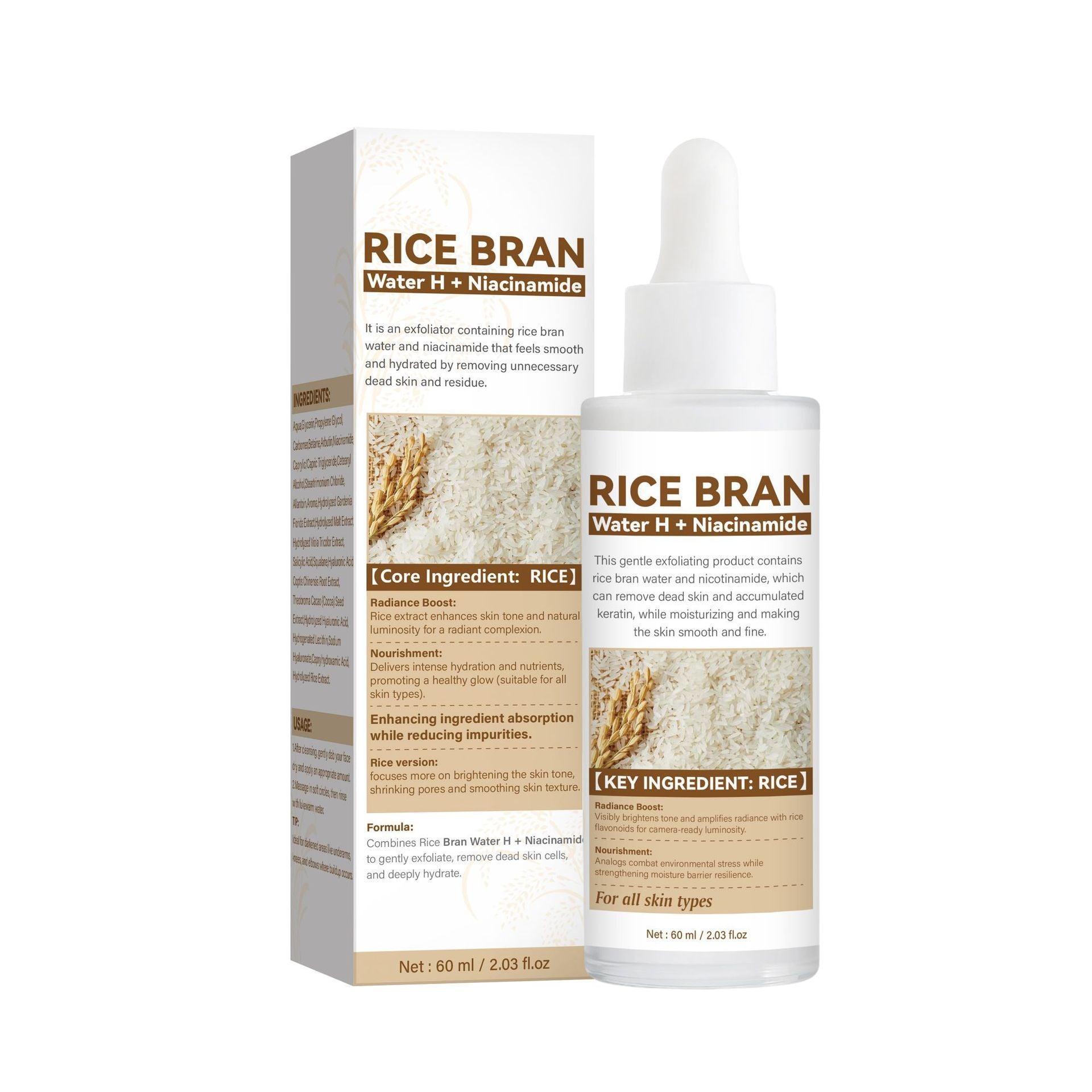 Exfoliating Rice Ampoule 60ml Neutral Packaging