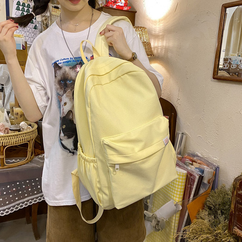 Cute Candy-colored Backpack High School Simple Large-capacity Backpack