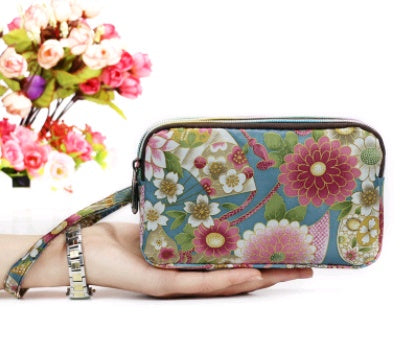 New portable female hand grasping bag three-layer zipper bag autumn long large screen mobile phone key ladies coin purse Hanzuva