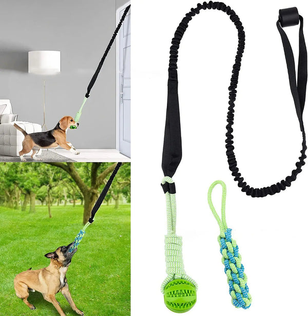 Dog Tug Of War Rope Molar Cleaning Tooth Bite Rope Toy Outdoor Inner Hanzuva