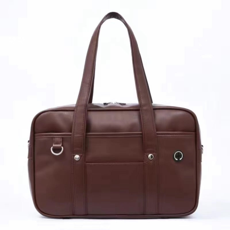 One-shoulder Student Commuter PU Uniform School Handbag