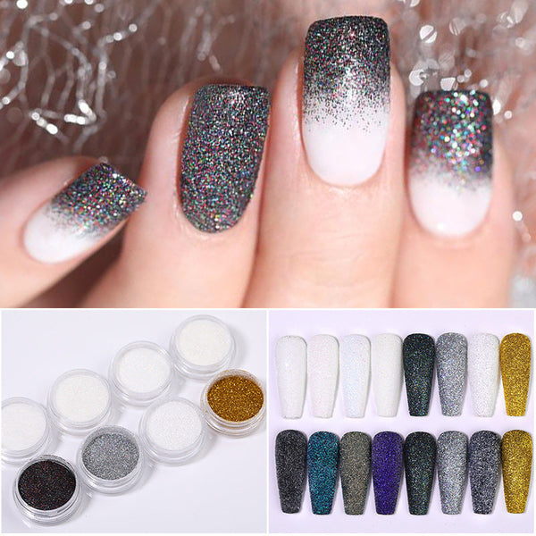 DIY Nail Powder Magic Color Nail Shimmering Powder Woolen Gradient Nail Art Blooming Hanzuva