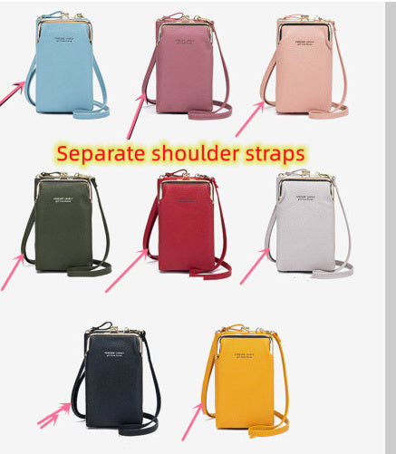Fashion Lychee Pattern Solid Color Diagonal Shoulder Bag Hanzuva
