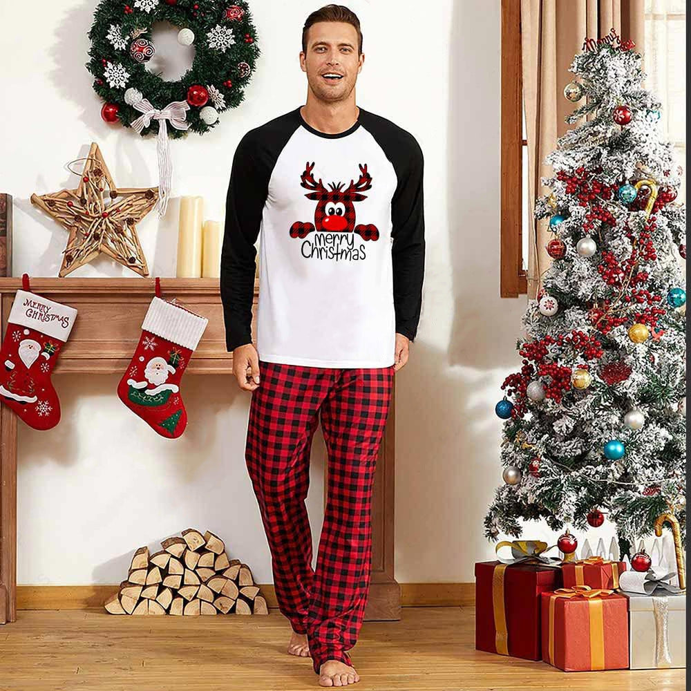 Family Christmas Pajamas Matching Sets Christmas Sleepwear Parent-Child Pjs Outfit For Christmas Holiday Xmas Party Hanzuva