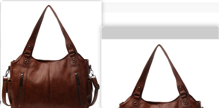 Handbag European And American Retro Solid Color Simple Texture