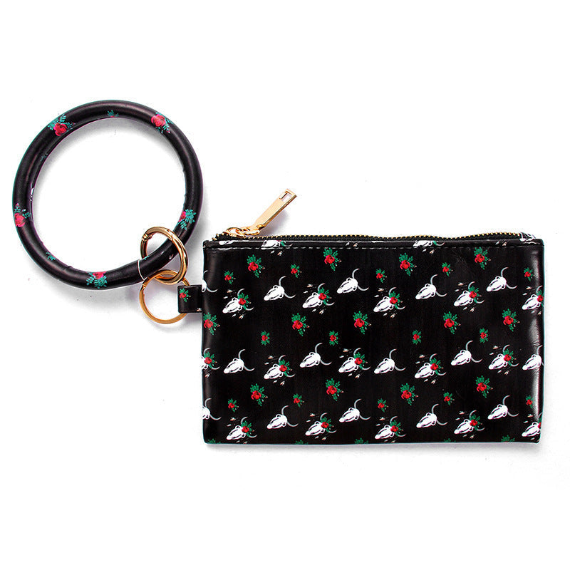 Ladies Leather Keychain Bracelet Wallet Hanzuva