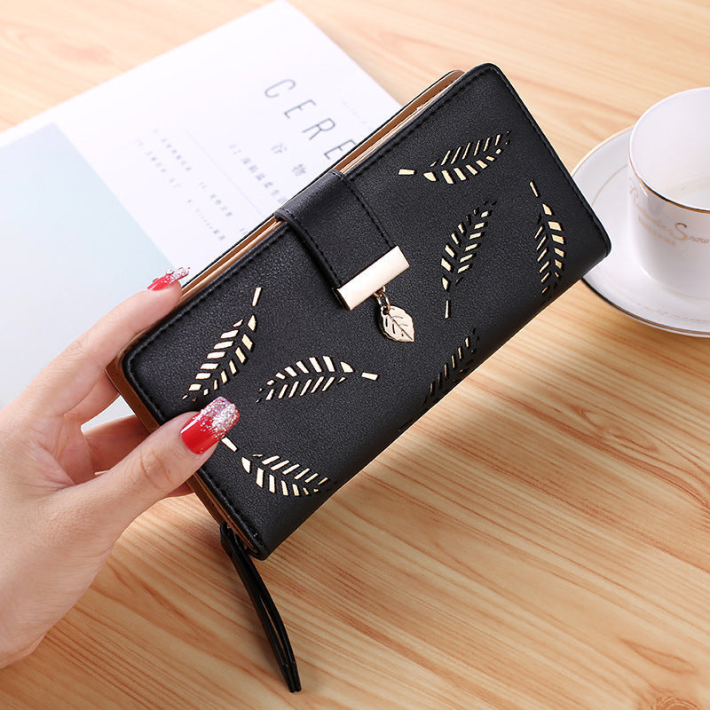 Women's wallet hollow leaf card package Hanzuva