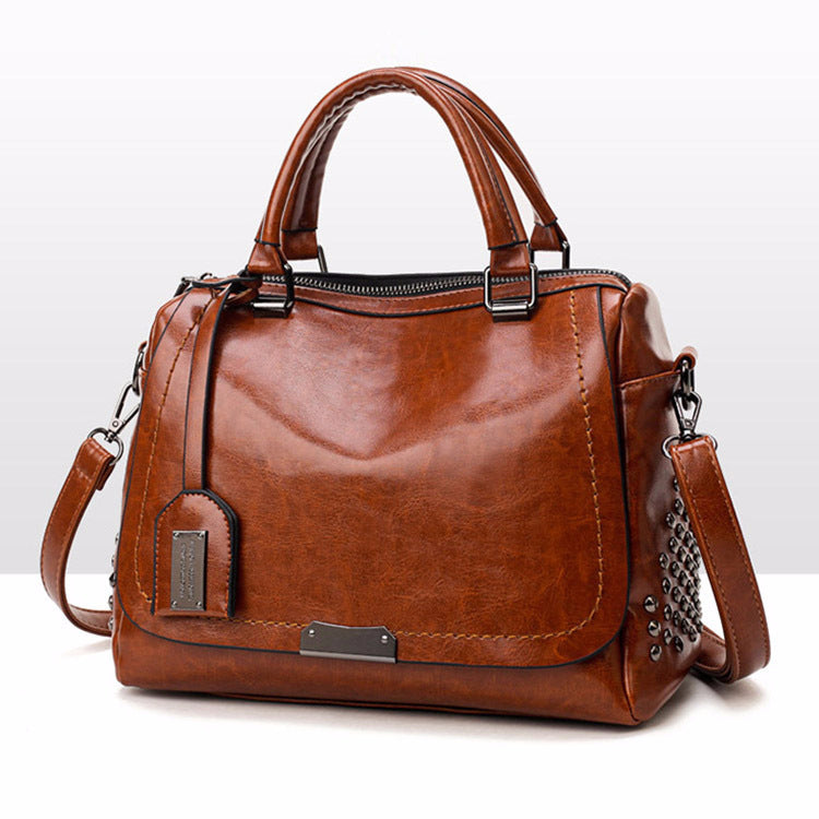 Fashionable And Versatile Soft Leather Messenger Bag Hanzuva
