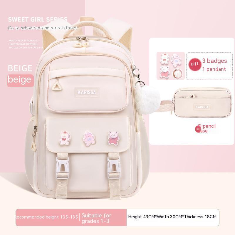 Girls' Waterproof Backpack Wear-resistant Large Capacity