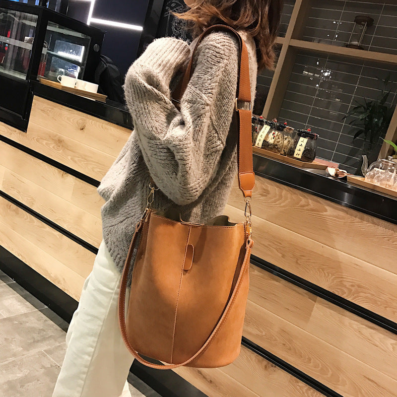 Scrub bucket bag shoulder bag Hanzuva