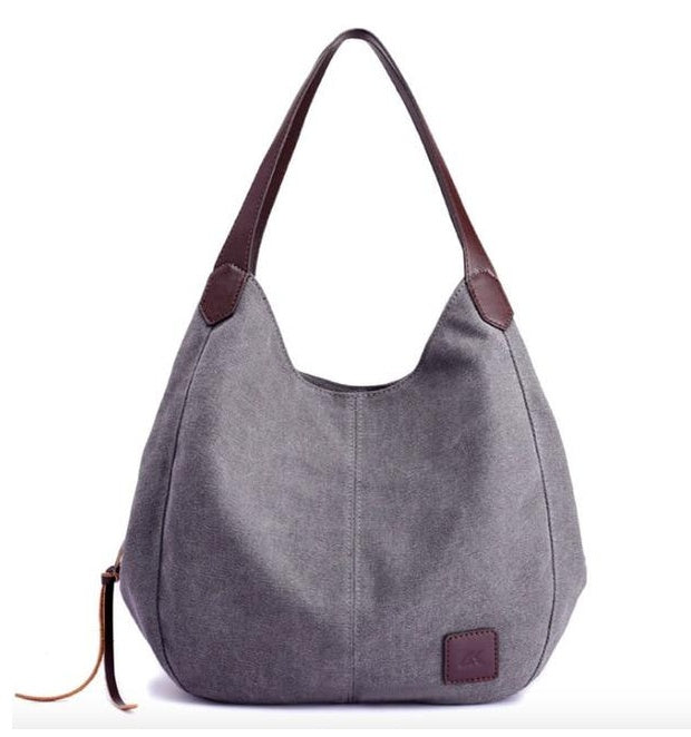 The Traveler Canvas Shoulder Tote Hanzuva