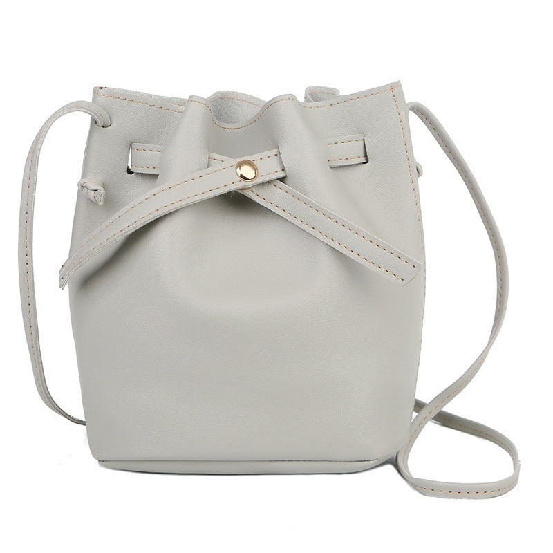 Korean Style Solid Color Bucket Bag Spring Ladies Shoulder Bag Hanzuva