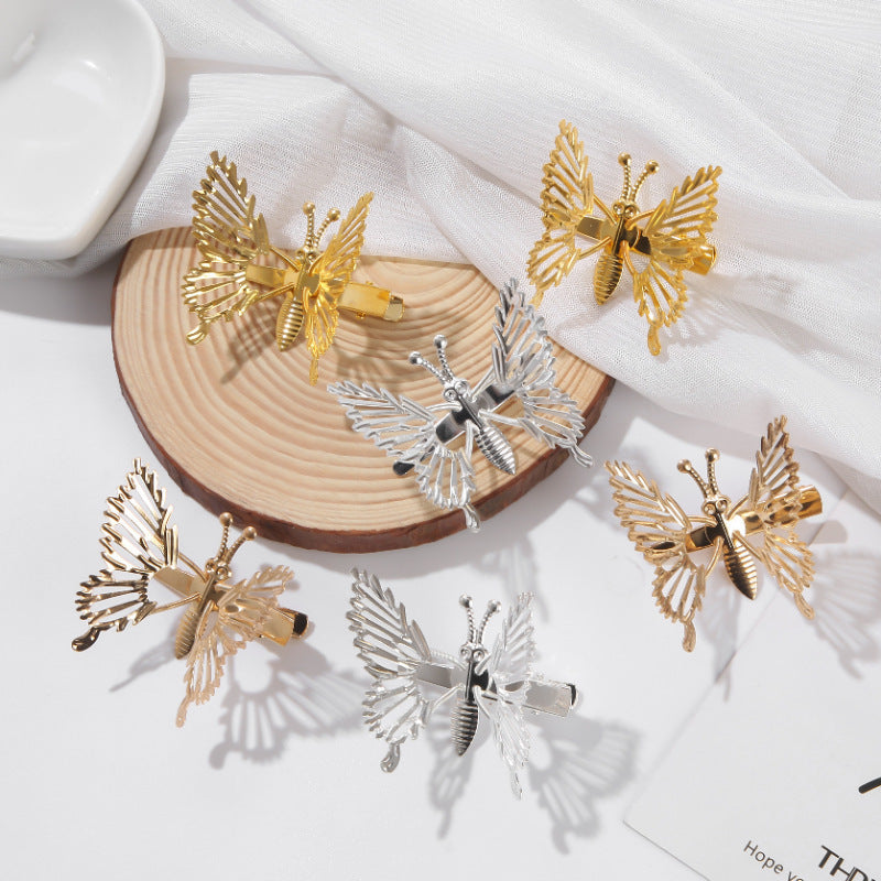 Wings Move Spring Metal Hollow Tie Wire Butterfly Hair Clip