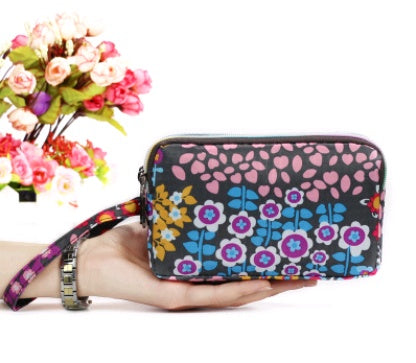 New portable female hand grasping bag three-layer zipper bag autumn long large screen mobile phone key ladies coin purse Hanzuva
